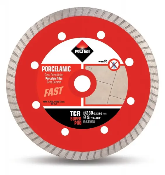Disc diamantat pt. gresie portelanata 230mm, TCR 230 SuperPro - RUBI-31978