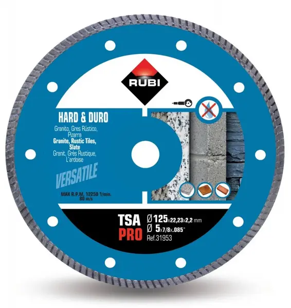 Disc diamantat pt. materiale foarte dure 125mm, TSA 125 Pro - RUBI-31953