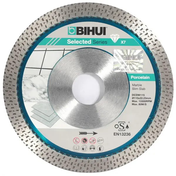 Disc Diamantat pt. Portelan dur, Placi ceramice 115x22.2 (mm) Super Premium - BIHUI-DCDW115