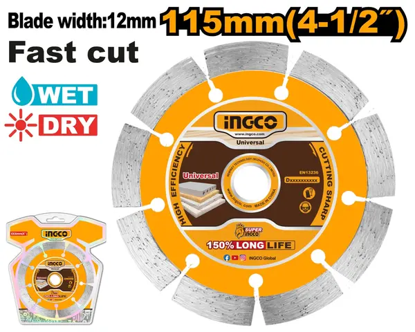 Disc Diamantat Segmentat 115x12mm INGCO DMD0111513
