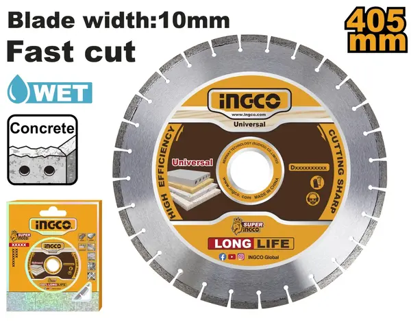 Disc Diamantat Segmentat Asfalt/Beton 405mmX25.4mm INGCO DMD044052