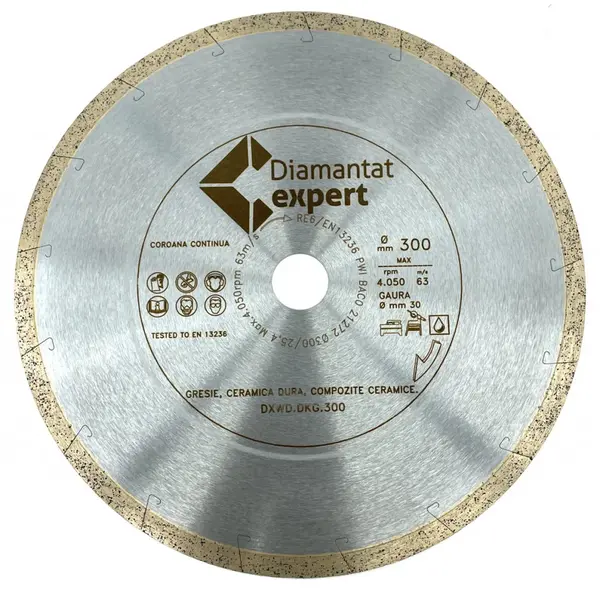 Disc DiamantatExpert pt. Ceramica dura, portelan pt. terase gros - 300x60 (mm) Ultra Premium - DXWD.DKG.300.60