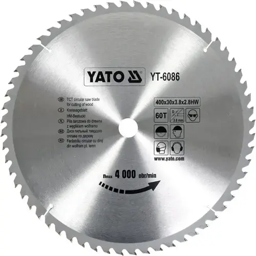 Disc fierastrau circular pentru lemn 400x60x30MM, Yato YT-6086