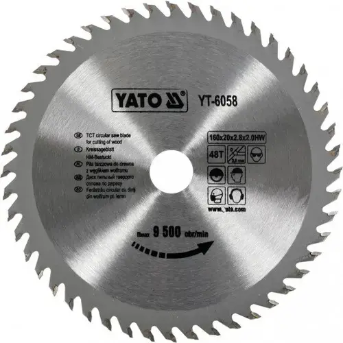 Disc fierastrau Yato wolfram pentru lemn 160X20X48 mm