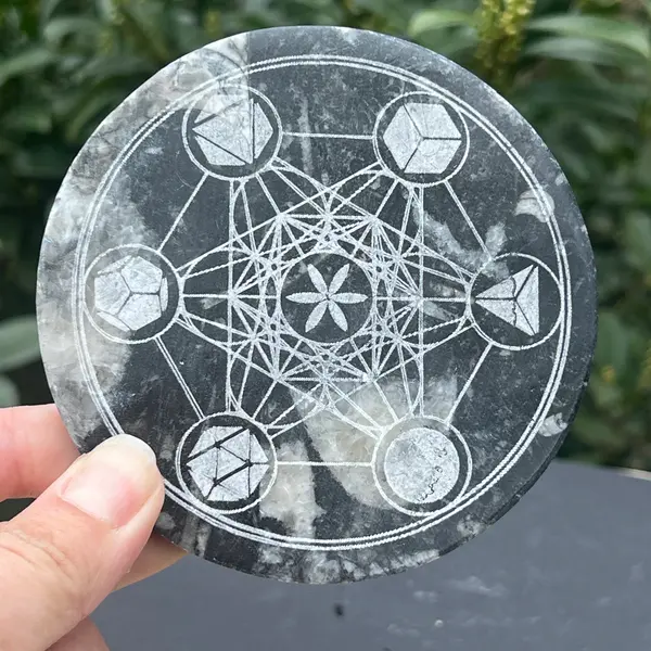 Disc Fosil Orthoceras forma Metatron