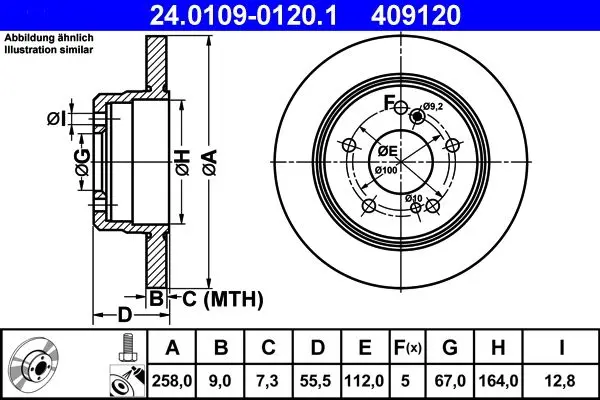 Disc frana ATE 24.0109-0120.1