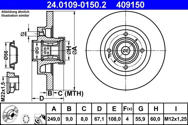Disc frana ATE 24.0109-0150.2