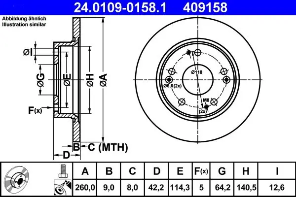 Disc frana ATE 24.0109-0158.1
