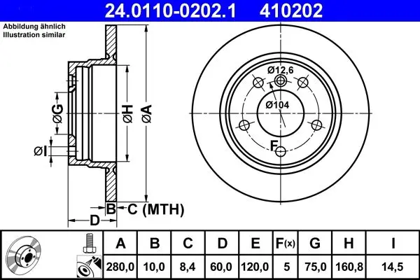 Disc frana ATE 24.0110-0202.1