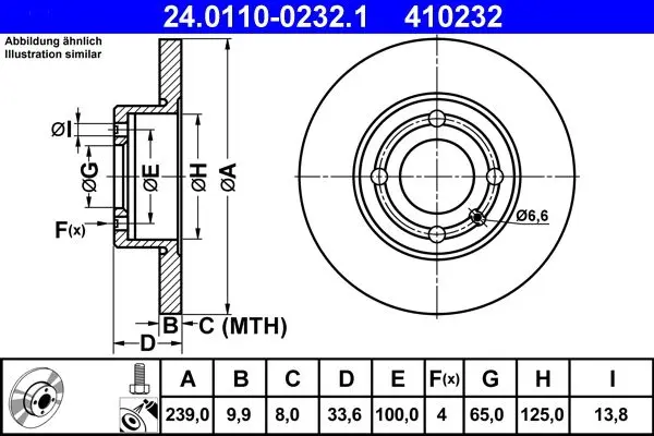 Disc frana ATE 24.0110-0232.1