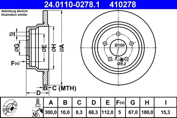 Disc frana ATE 24.0110-0278.1