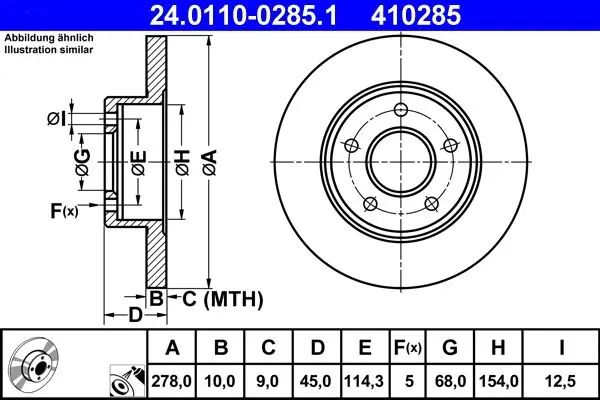 Disc frana ATE 24.0110-0285.1