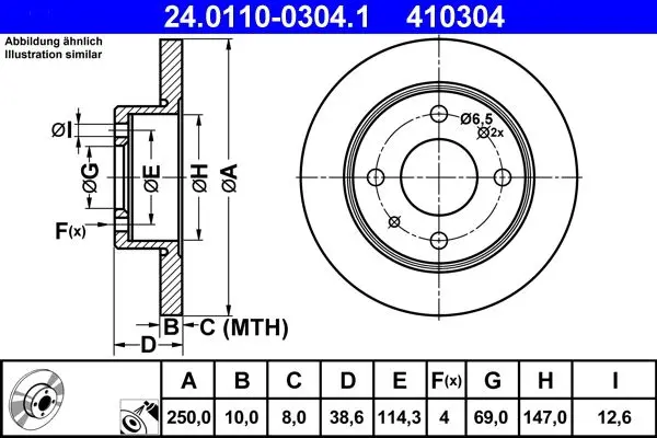 Disc frana ATE 24.0110-0304.1