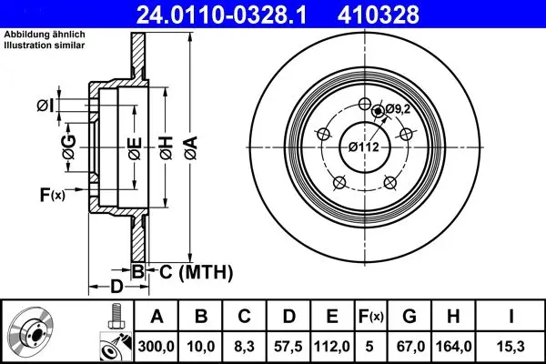 Disc frana ATE 24.0110-0328.1