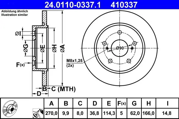 Disc frana ATE 24.0110-0337.1