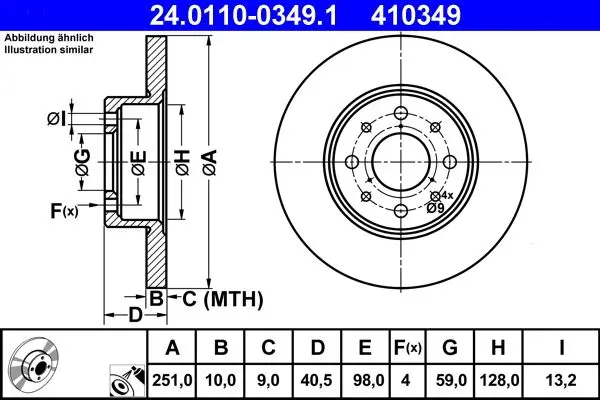 Disc frana ATE 24.0110-0349.1
