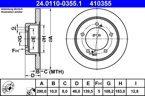 Disc frana ATE 24.0110-0355.1