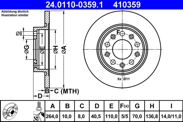 Disc frana ATE 24.0110-0359.1