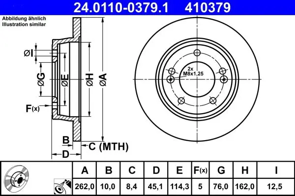 Disc frana ATE 24.0110-0379.1