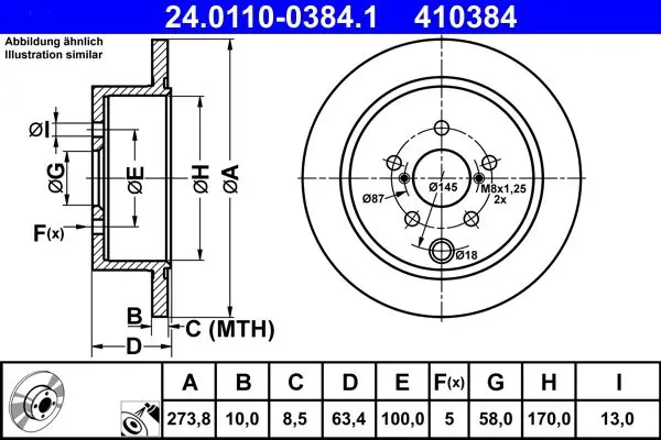 Disc frana ATE 24.0110-0384.1