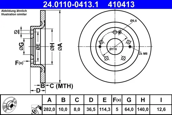 Disc frana ATE 24.0110-0413.1