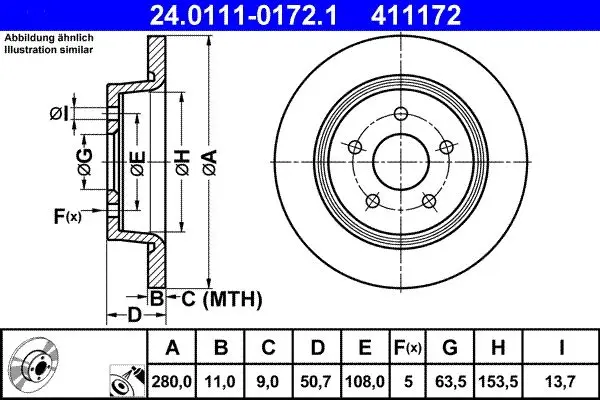 Disc frana ATE 24.0111-0172.1