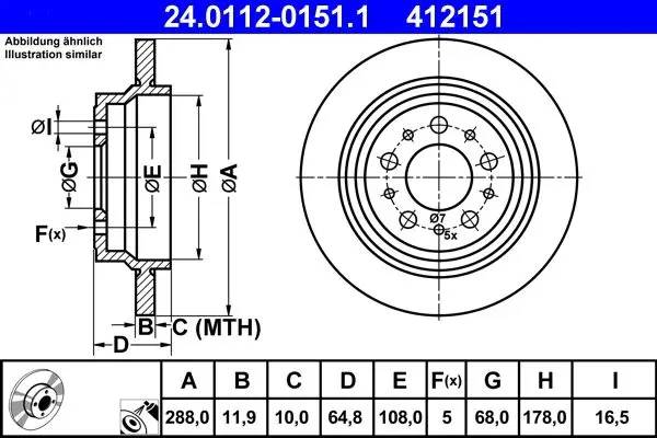 Disc frana ATE 24.0112-0151.1