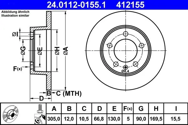 Disc frana ATE 24.0112-0155.1