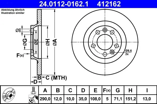 Disc frana ATE 24.0112-0162.1