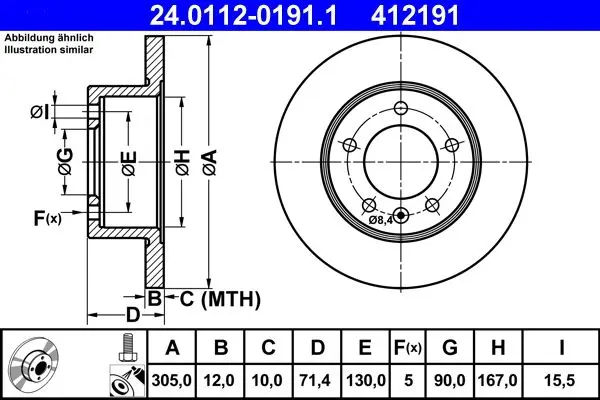 Disc frana ATE 24.0112-0191.1