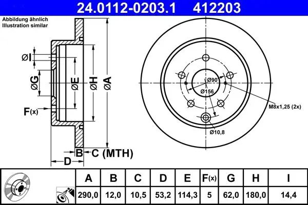 Disc frana ATE 24.0112-0203.1