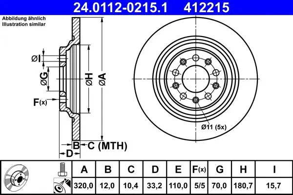 Disc frana ATE 24.0112-0215.1