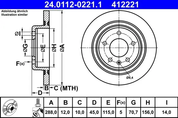 Disc frana ATE 24.0112-0221.1