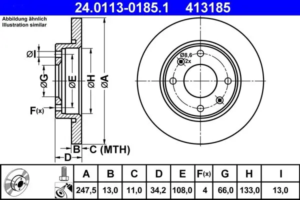 Disc frana ATE 24.0113-0185.1