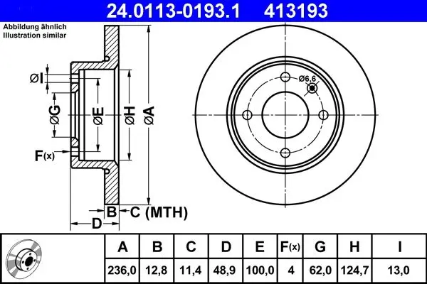 Disc frana ATE 24.0113-0193.1