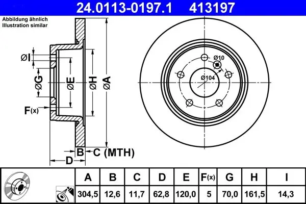 Disc frana ATE 24.0113-0197.1