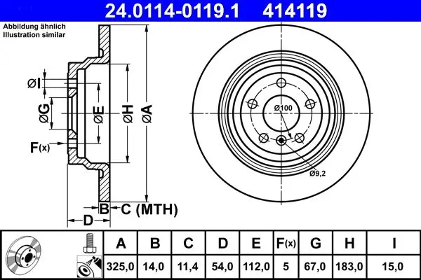 Disc frana ATE 24.0114-0119.1