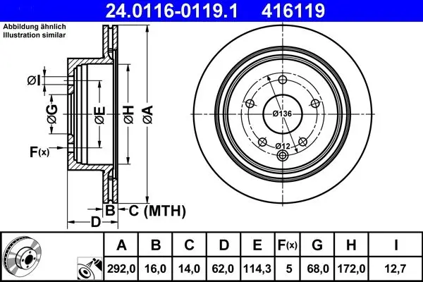 Disc frana ATE 24.0116-0119.1