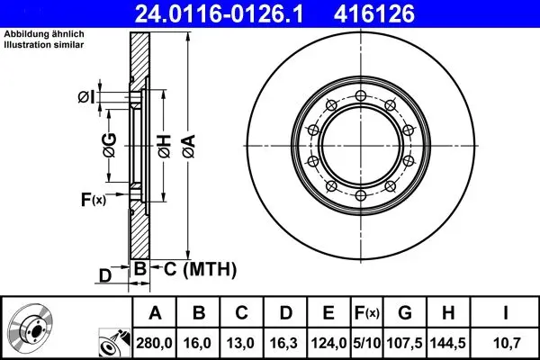Disc frana ATE 24.0116-0126.1