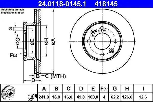 Disc frana ATE 24.0118-0145.1