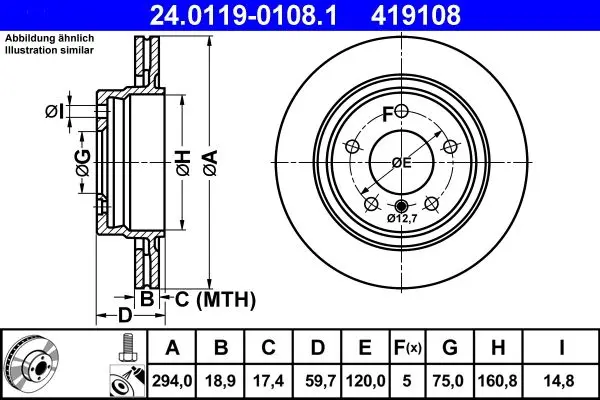 Disc frana ATE 24.0119-0108.1