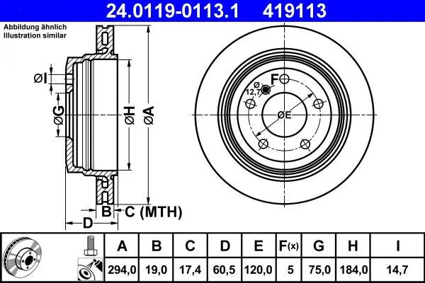 Disc frana ATE 24.0119-0113.1