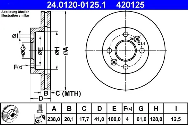 Disc frana ATE 24.0120-0125.1