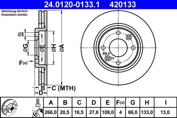 Disc frana ATE 24.0120-0133.1