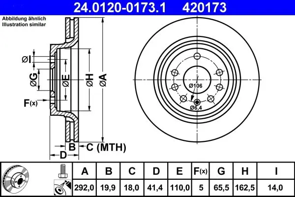 Disc frana ATE 24.0120-0173.1