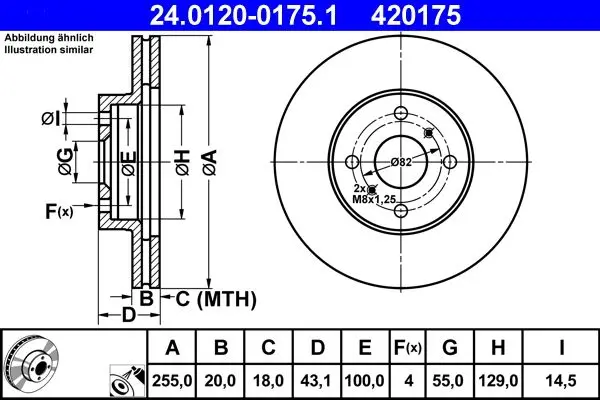 Disc frana ATE 24.0120-0175.1