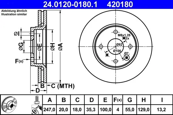 Disc frana ATE 24.0120-0180.1