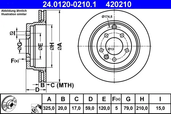 Disc frana ATE 24.0120-0210.1