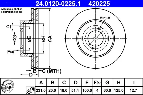 Disc frana ATE 24.0120-0225.1