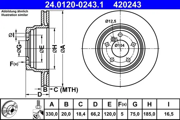 Disc frana ATE 24.0120-0243.1